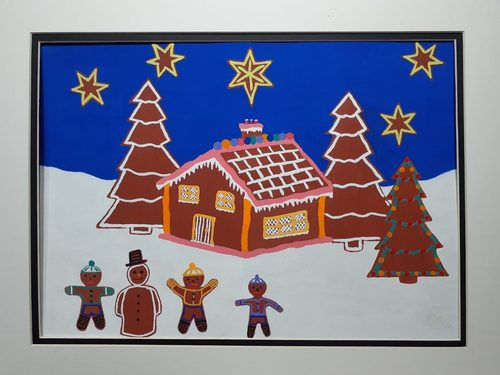 Terry, Christmas card, gouache.